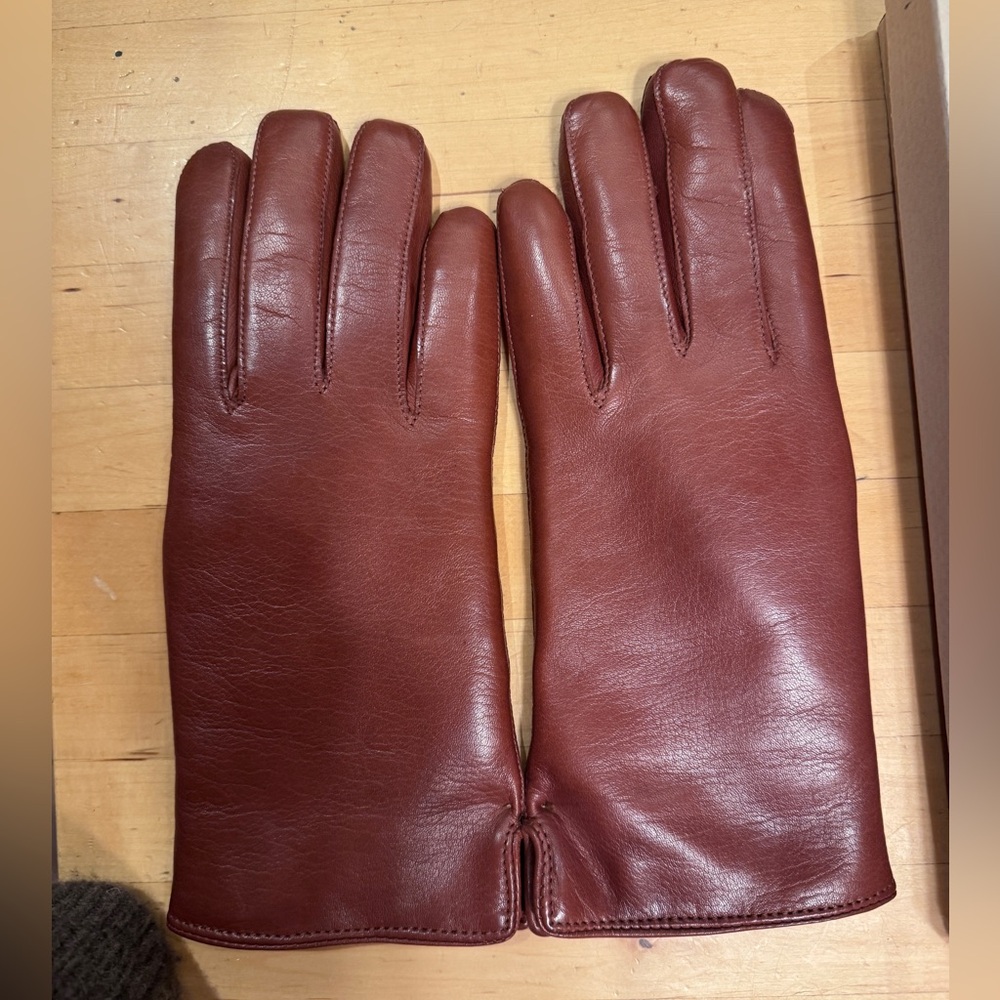 Coach Cashmere Shearling Leather Gloves, NIB, 7.5 - Picture 4 of 9